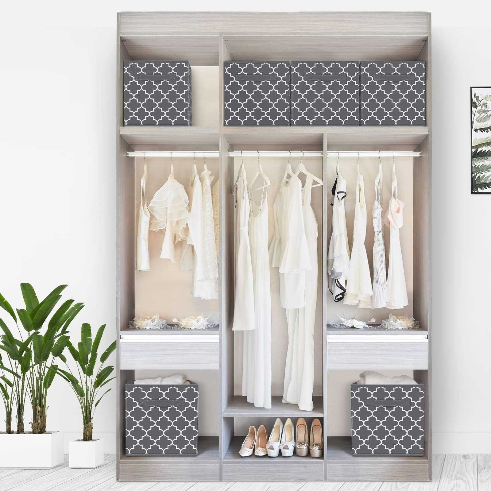 Amazon.co.jp: FabTotes 収納ボックス 6個パック 折りたたみ式収納